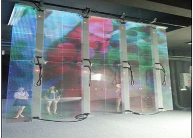 Stage Background Transparent LED Curtain High Definition Video Screen SMD 3 In 1