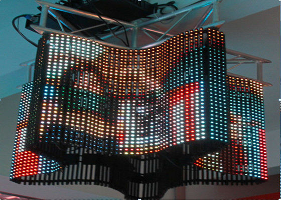 Programmable P4 Flexible LED Curtain Display Full Color High Definition Video Screen