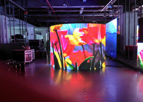 Full Color Flexible LED Screen LED Stage Curtain Screen 4mm Pixels Energy Saving