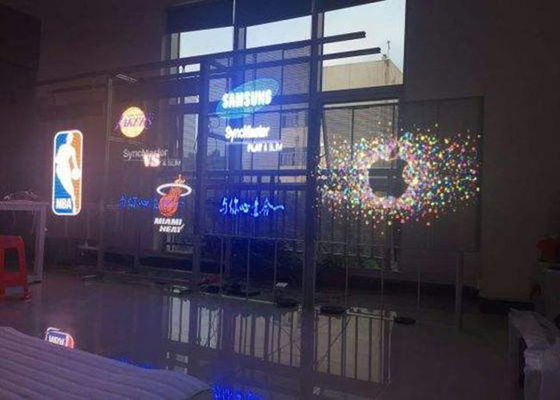P7.8 SMD3528 Glass LED Transparent Screen LED Media Display For Philippines