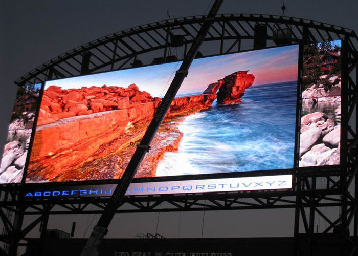 High Uniformity Outdoor Full Color LED Display Video Wall , P10 Led Screen